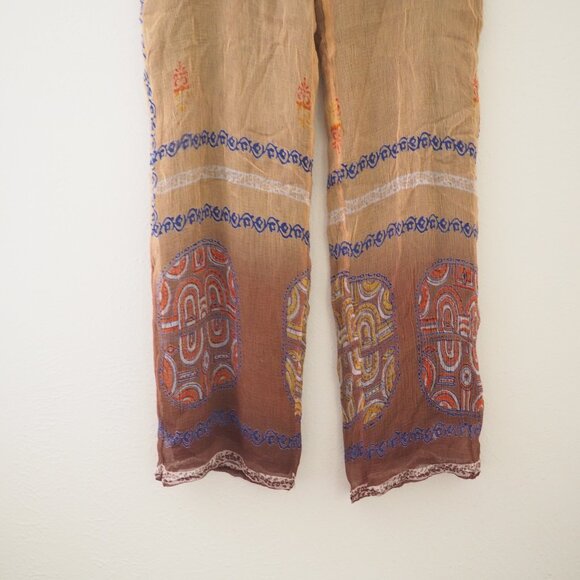 Paul Ropp Silk Boho Capri Pants sz 6 - Picture 4 of 7